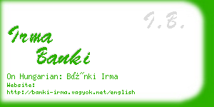 irma banki business card